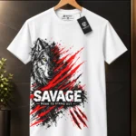 Savage Wolf Born to Stand Out Graphic T-Shirt